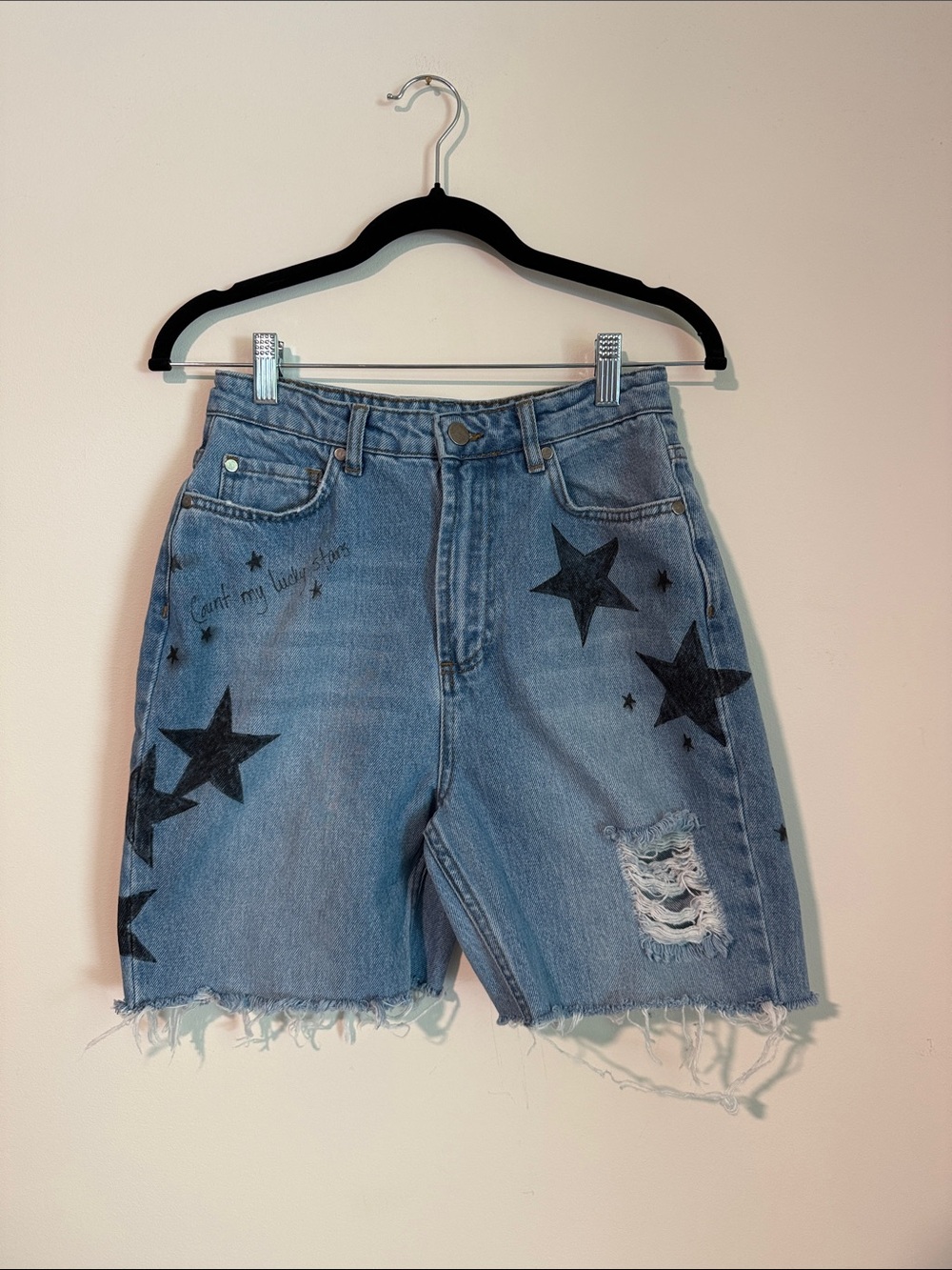 Boohoo Denim Shorts with Stars